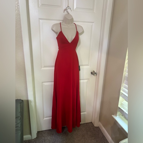 Lulu’s floor length Red Dress. - Picture 2 of 6